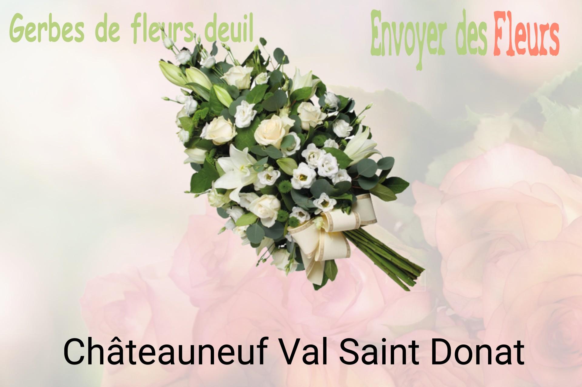 Gerbe de fleurs de deuil livrée à Châteauneuf-Val-Saint-Donat
